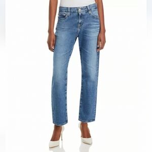 AG JEANS Ex-Boyfriend Slouchy Slim Classic Blue Rolled Hem Cropped Jeans 31 R